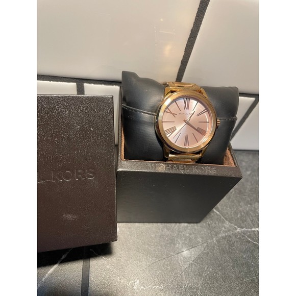 Ladies Copper/Rose Gold Tone Michael Kors Watch with Box - New Battery - Picture 3 of 5